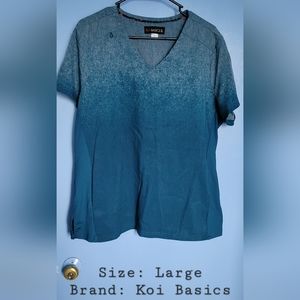 Koi Basics scrub top: Large/Caribbean blue
